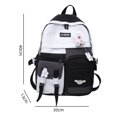 thumbnail image 3 of MesaSe Nylon Women Backpack Fashion Cute Schoolbag Multi-pocket Zipper Rucksack (Black), 3 of 10