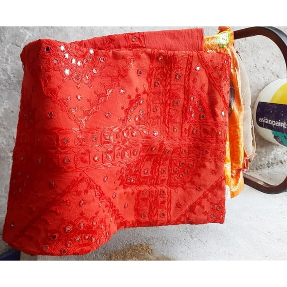 ShreeBedding Decor Art Deco Amber Fort Palace Red Traditional & Luxury Cotton Bedspreads, Full/Queen