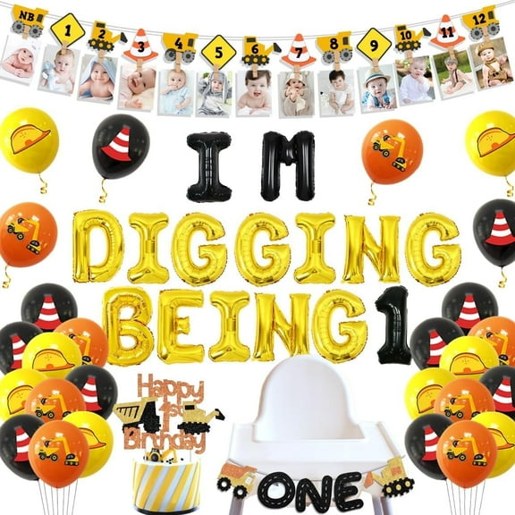 Joymemo Construction Birthday Party Decoration Kit