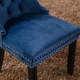 thumbnail image 4 of Set of 2 Velvet Kitchen Chairs, Tufted Upholstered Dining Room Chairs with High Back, Nailhead Trim & Solid Wood Legs, Modern Dining Chair for Living Room Kitchen, Accent Armless Side Chair, Blue, 4 of 9