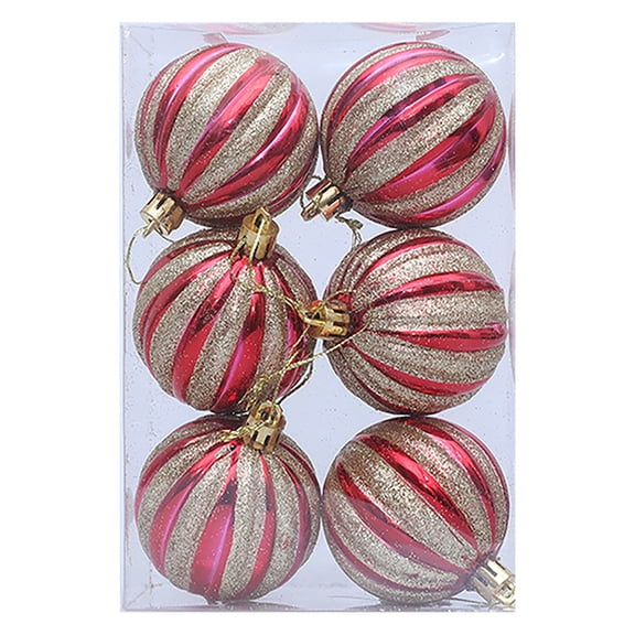 Shatterproof Christmas Pendant Ornaments - Decorative Hanging Baubles for Festive Indoor and Outdoor Tree Decorations 6PCS