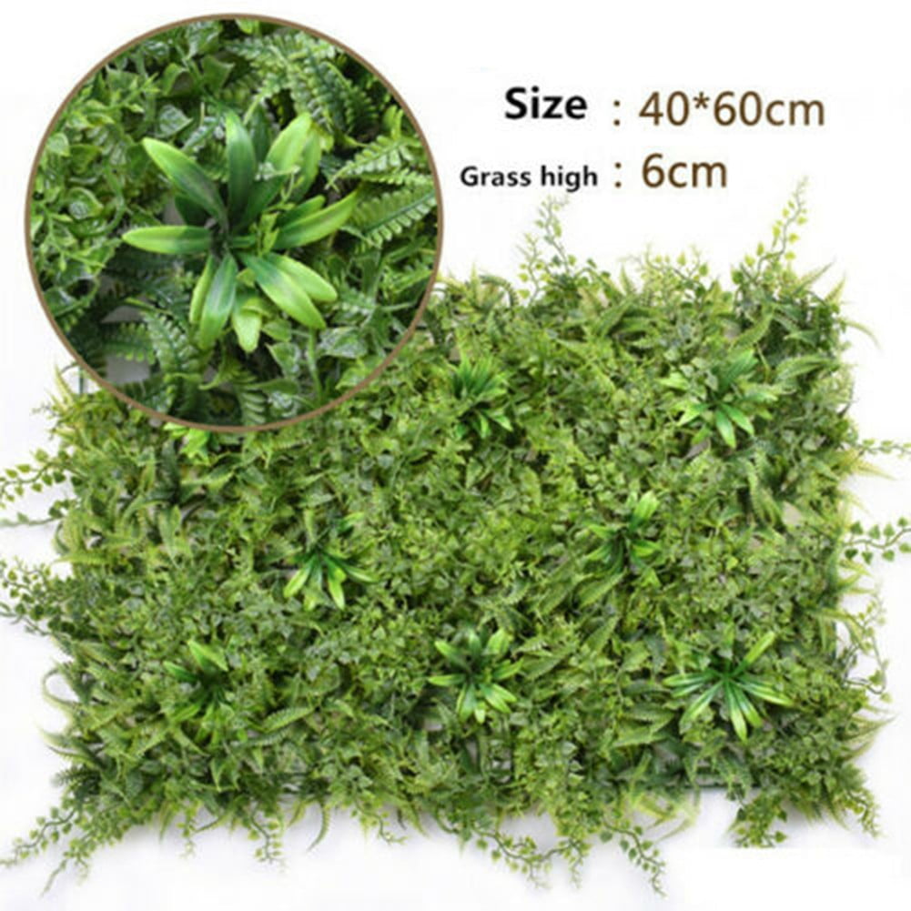 Artificial-Plant Wall Fence Greenery Panel Decor Foliage Hedge Grass Mat 40*60cm 