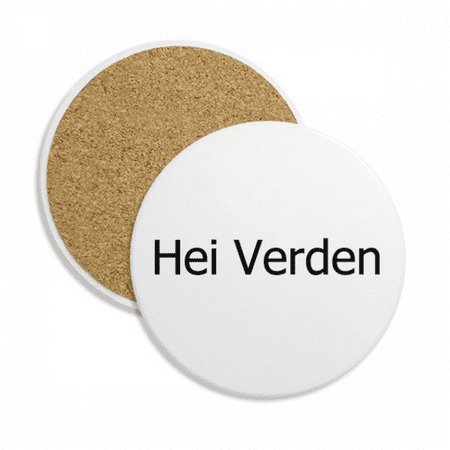 

Hello World Norwegian Language Coaster Cup Mug Tabletop Protection Absorbent Stone