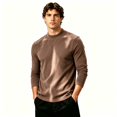 thumbnail image 2 of Fanshiluo Men's Mock Neck Long Sleeve Velvet Fleece Base Layer Shirt, Warm Undershirt,Size S-3XL, 2 of 6
