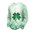 thumbnail image 2 of Ceisia Men's Loose Fit Waffle Knit Sweatshirt - St. Patrick's Day Glittery Festive Print Green S Gifts, 2 of 5