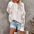 thumbnail image 1 of Suéter de ganchillo para mujer, suéter de ganchillo para mujer, camisa de ganchillo con cuello redondo, blusa optimizada para la excelencia, 1 of 5