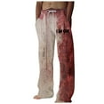 thumbnail image 1 of WEAIXIMIUNG Mens Overalls for Work Men Drawstring Casual Pants Loose Comfortable Trendy Printed Pants, 1 of 4