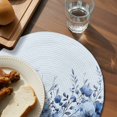 thumbnail image 3 of Blue Blooms Floral Round 15 Inch Placemats Set of 4, Spring Flowers Botanical Blue Ombre HeatResistant Non Slip Place Mats for Dining Table, Wipeable Braided Kitchen Table Mats for Housewarming, 3 of 9
