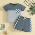 thumbnail image 2 of KPOPLK Toddler Baby Boy Clothes 3 6 9 12 18 Months 2 3T Summer Spring Shirt Tee Shorts Sleeves Set Outfits 2PCS(2-3 Years,Blue), 2 of 7