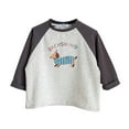 thumbnail image 2 of Tfken Tee For Woman Lapel Neck Long Sleeve Color Block Tops For Toddlers Casual Outdoor Trendy Light Gray Shirts Size 18-24 Months, 2 of 2