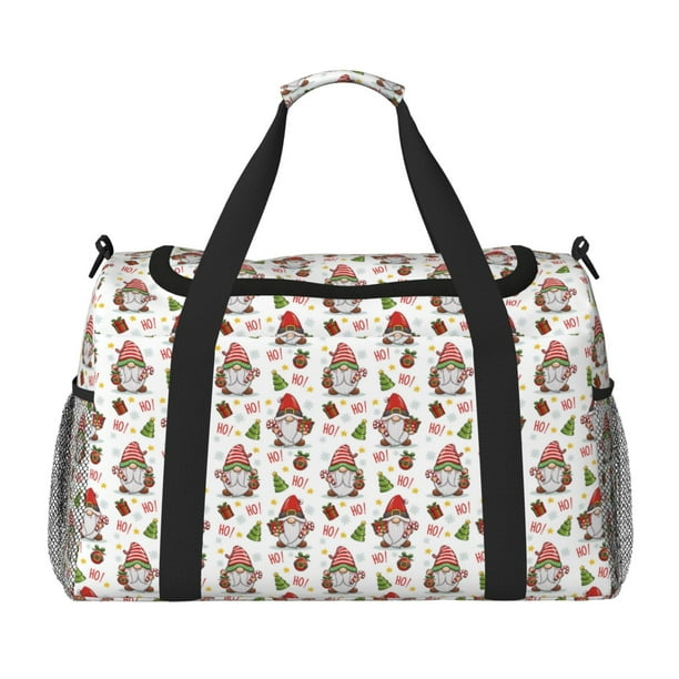 Disketp Merry Christmas Santa Bolsa de Viaje Tipo Duffle, Bolso de Mano para Fin de Semana para Mujer, Bolsa de Gimnasio Ligera para Hombre, Esencial para Viajes