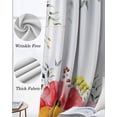 thumbnail image 3 of Pink Yellow Floral Blackout Curtains for Bedroom Living Room Darkening Curtains 84 Inch Length 2 Panels Set Spring Flowers Elegant Botanical Window Curtain Window Treatment Grommet Drapes 42"x84", 3 of 9