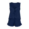 thumbnail image 4 of Womens Pajama Sets Soft Tank Top Shorts Bridal 2 Piece Pajama Set Summer Pajamas for women Set Blue 2XL, 4 of 5