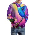 thumbnail image 5 of Vibrant Hummingbird Floral Art-1 Men's Women Vintage 3D Hooded Sweatshirt - All-Season Loose Fit Streetwear, 5 of 6