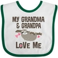 thumbnail image 3 of Inktastic Grandma and Grandpa Love Me Sloth Girls Baby Bib, 3 of 4