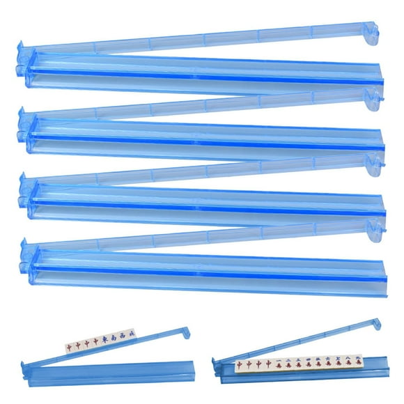 VONKY 4x Racks de Mah Jong Américains avec Poussoirs 18 Pouces Ensemble Transparent Racks de Mahjong avec Poussoirs 4 Pcs
