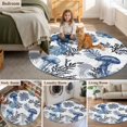 thumbnail image 6 of Summer Marine Life Round Area Rugs 3 ft, Ocean Watercolor Jellyfish Coastal Coral Washable Small Area Rug with Non-Slip Sturdy Edge Binding Round Front Door Mat Floor Carpet for Entryway, 6 of 9