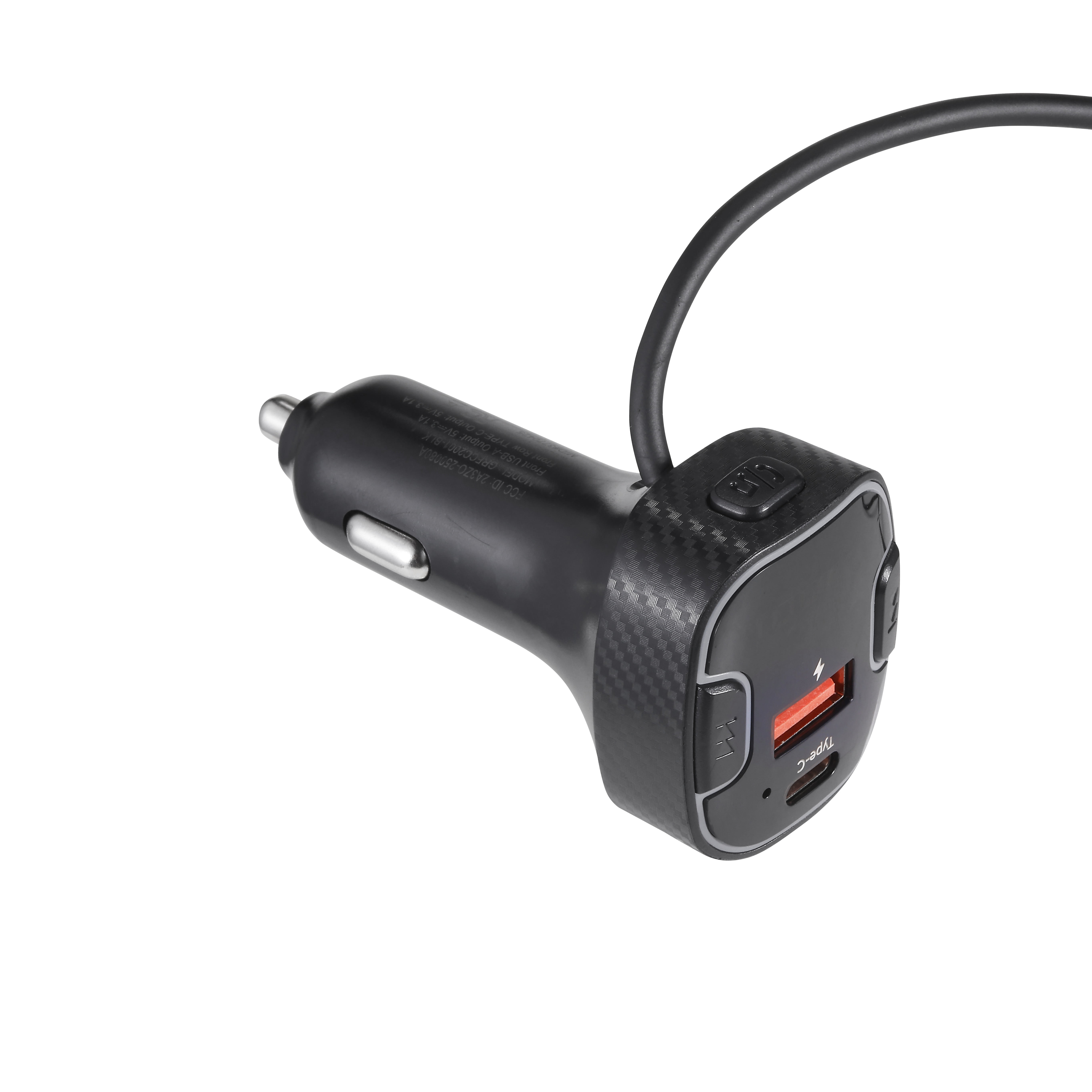 Griffin Wireless FM Transmitter with Backseat Charging Hub - Bluetooth, Fast Charging, Universal Compatibility, Car Charger, USB Ports, Smartphone Charger, Car Audio Adapter