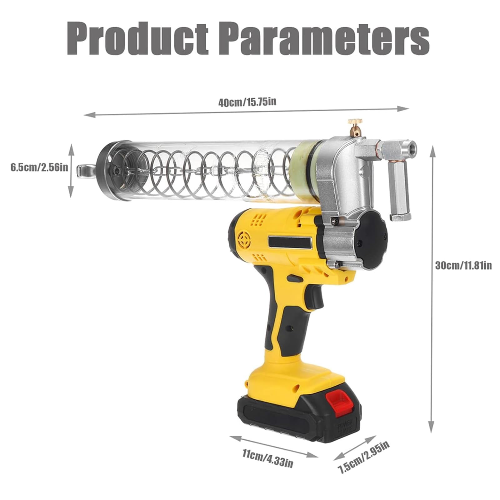 Cordless Grease Gun Compatible, Brushless 6000-7000 PSI Electric High Pressure Grease Gun, With 30cm High Pressure Hose, Comfortable Handle And Built-in LED Light, For Including Factories