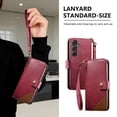 thumbnail image 2 of For Samsung Galaxy A51 4G Phone Case,With Card Slots,Zipper Pocket,Wrist Strap,Flip Folding Kickstand,Anti-Scratch Two-color PU Leather Shockproof Anti-fall Magnetic Closure Phone Case,Red, 2 of 8