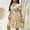 Khaki, variant on Women's V-Neck Striped Polo Short Sleeve A-Line Shift Casual Knit Day Dress for Spring/Summer Blue,L