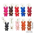 thumbnail image 2 of AOOOWER Rabbit Keychain Artificial Leather Bunnys Pendant Keyring Women Bag Accessory, 2 of 13