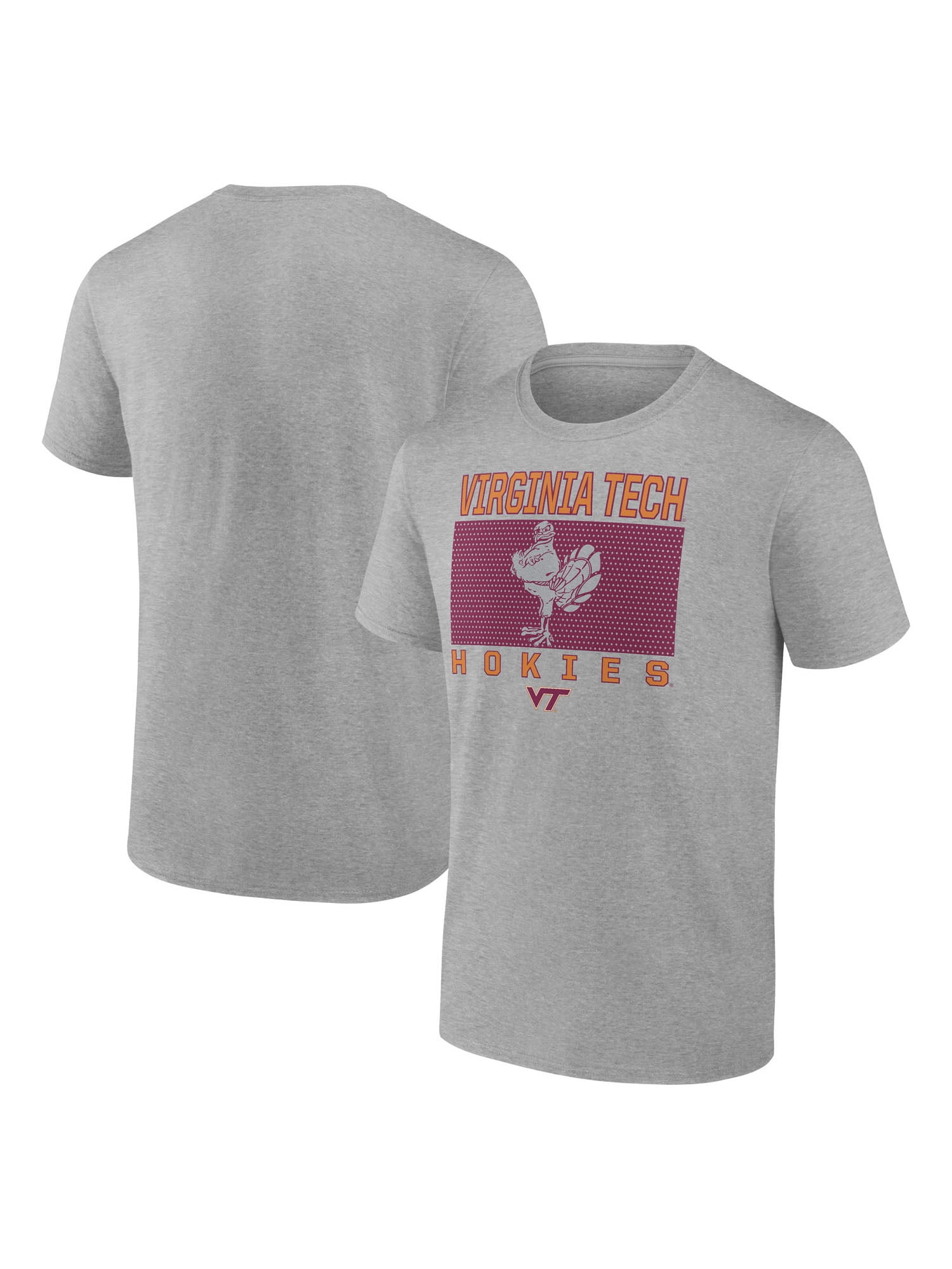 NCAA Virginia Tech Hokies Men's Heather Gray Cotton Boxed Mascot Short Sleeve T Shirt