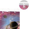 thumbnail image 5 of Coolnut Bright Cosmic Planets Bath Shower Curtain Liners 60x72in 100% Polyester Waterproof Bath Curtain with Hooks, 5 of 6