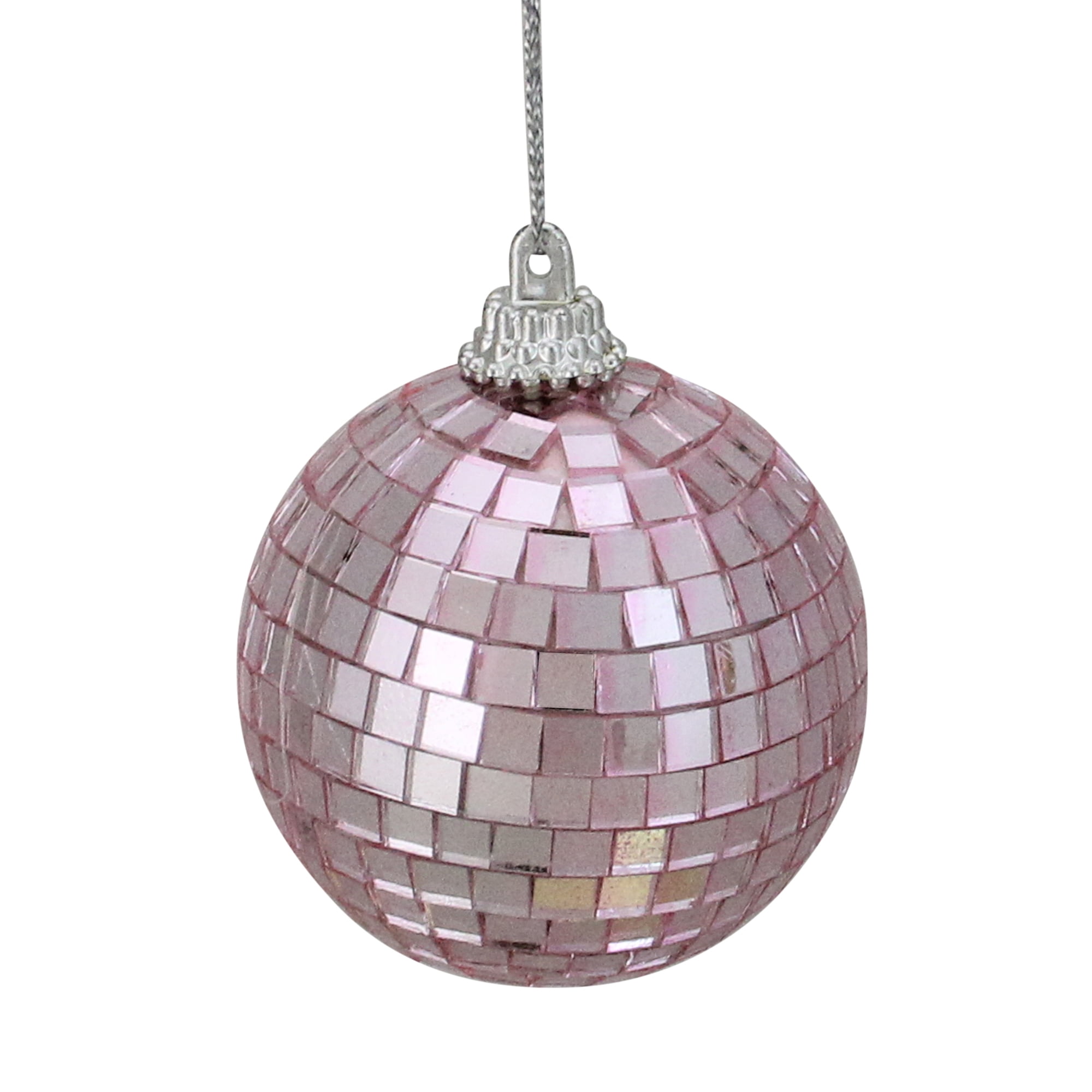 9ct Bubblegum Pink Mirrored Glass Disco Ball Christmas Ornaments 2.5