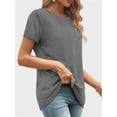 thumbnail image 5 of Womens Loose Fit Tshirts Short Sleeve Summer Tops Casual Workout Yoga Tunic T Shirts Tops, 5 of 6
