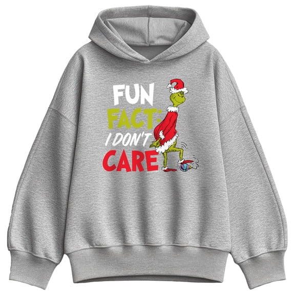 The Grinch - Fun Fact I Don't Care Oversized Fleece Hoodie Sweatshirt