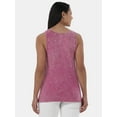 thumbnail image 4 of Time and Tru Women's Mineral Washed Cotton Tank Top with High Neck, Sizes XS-XXXL, 4 of 5