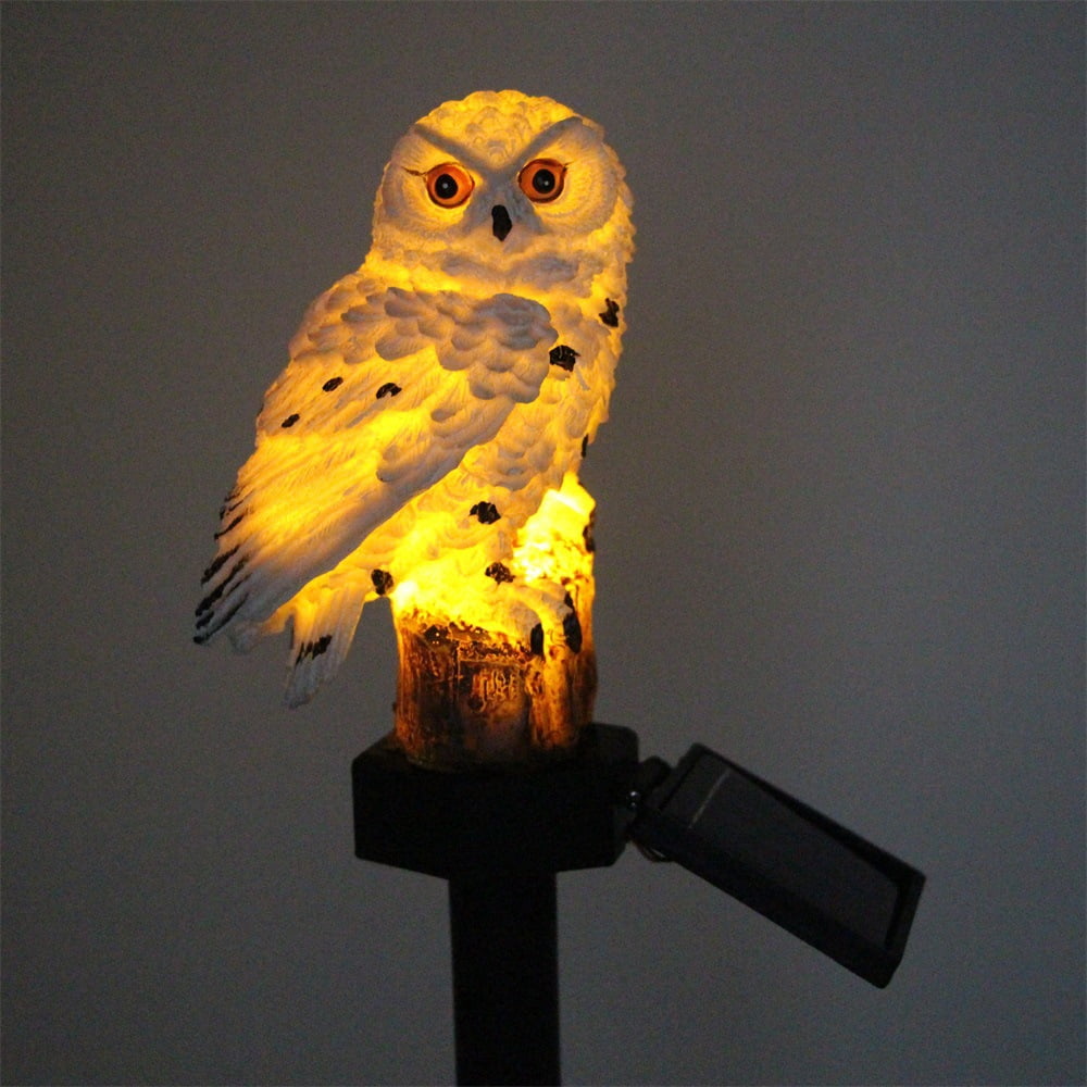 (white)LED Solar Owl Garden Light Waterproof Outdoor Lighting Decorative Night Light for Home Garden