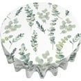 thumbnail image 3 of Leaf Spring Round Tablecloth 60 Inch Rustic Teal Watercolor Sage Green Tablecloth Waterproof Fabric Farmhouse Table Cloth Decorative for Picnic Party Holiday Home, 3 of 6
