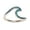 Blue, variant on 925 sterling silver Hawaiian ocean wave shape white synthetic opal ring size 8