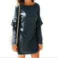 thumbnail image 2 of Fesfesfes Women Dress Leisure Comfortable Solid Color Round-Neck Long Sleeves Dress Under $10, 2 of 8