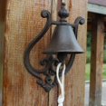 thumbnail image 2 of Campana de puerta de anillo de señal de bienvenida de hierro fundido rústico - Decoración antigua vintage decorativa para interior y exterior Jardín Patio Granja JAMW Sencillez, 2 of 5
