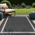 thumbnail image 4 of Beverly Rug Indoor/Outdoor Area Rugs, Bordered Patio Porch Garden Carpet, Dark Gray, 5'x7', 4 of 8