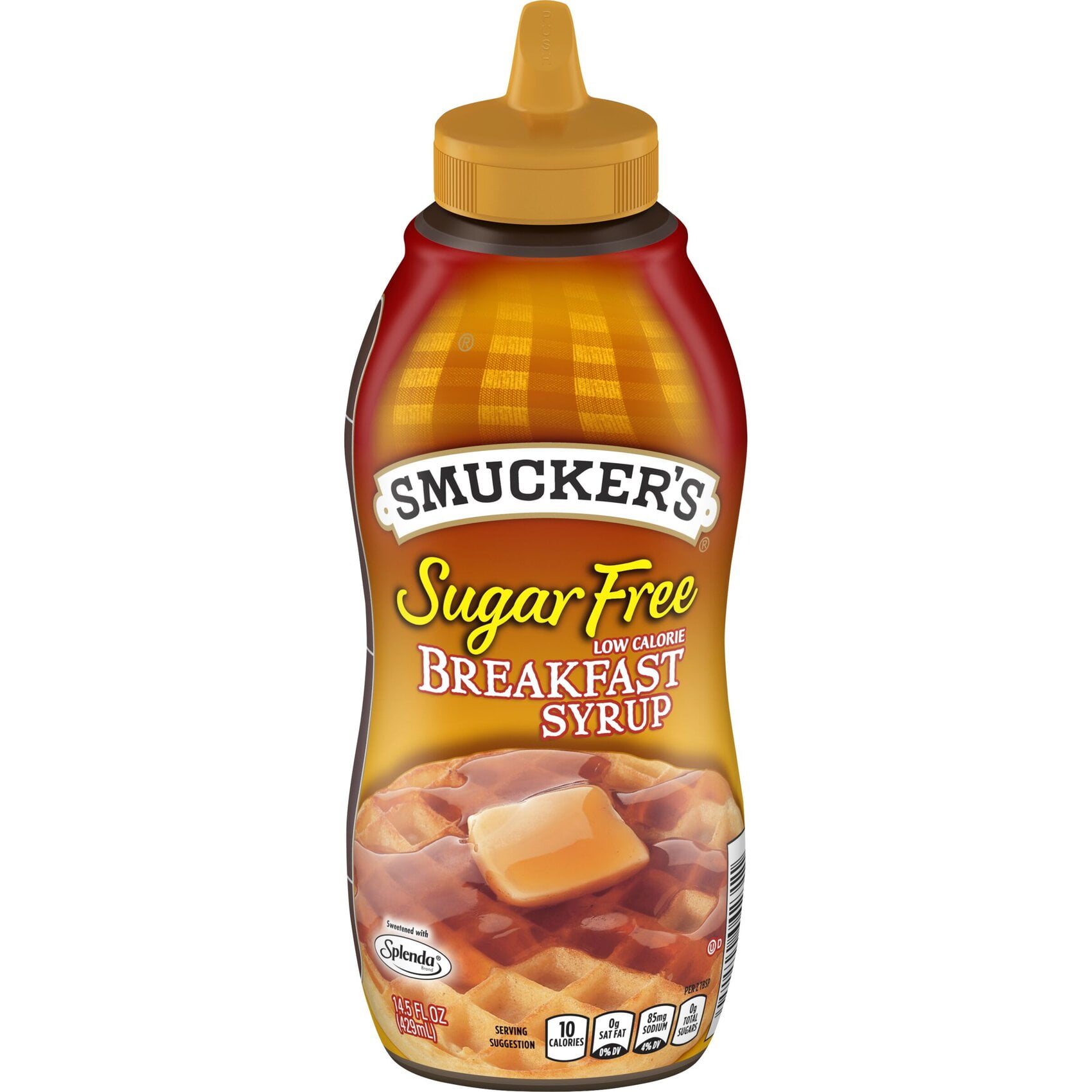 (2 pack) Smucker's Sugar Free and Low Calorie Breakfast Syrup, 14.5 fl oz Bottle