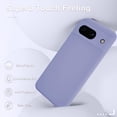 thumbnail image 4 of KOMI for Google Pixel 8a Case, Silicone Phone Case with 1 Screen Protector, Soft Anti-Scratch Microfiber Lining, Full Body Shockproof Slim Cover Support Wireless Charging, Lavender Purple, 4 of 8