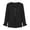 *Black, variant on ClodeEU Women's V Neck Half Button Flare Long Sleeve Blouse,Casual Loose Solid Shirt Top Black,Women's Plus L