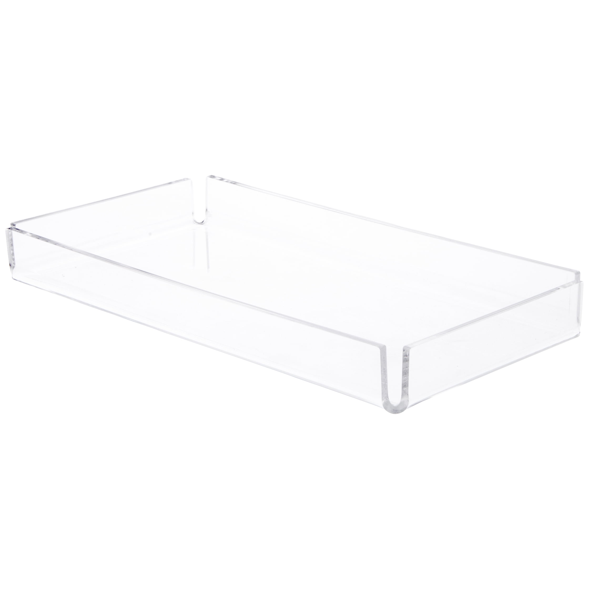 Plymor Clear Acrylic Open Corner Merchandise Display Tray, 6.25" W x 12