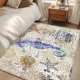 thumbnail image 4 of 3'x5' Area Rugs, Coastal Seahorse Indoor Outdoor Area Rug for Living Room Bedroom, Vintage Nautical Summer Beach Starfish Washable Bathroom Rugs Kitchen Floor Carpet Mats Home Decor Aesthetic, 4 of 8
