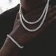 thumbnail image 4 of Collar de cristal de hip hop Yashi 28 pulgadas Plata, 4 of 5