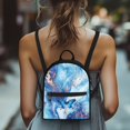 thumbnail image 4 of Eheartsgir Butterfly Marble Texture Design Casual Daypack Handbag Adjustable Strap Mini Backpack for Outing Shopping, Polyester Smooth Zipper Mini Backpack Purse, 4 of 8