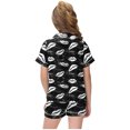 thumbnail image 4 of Auroural Kids Pajama Sets Girls Button Front Pajama Top & Shorts Set,Lip Print，2-Piece, Sizes 2-14 & Plus, 4 of 6