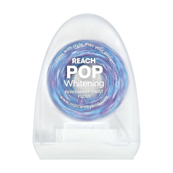 Blanqueador Dental Floss Reach POP con bicarbonato de sodio, 50 ml, cera vegana