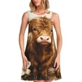 thumbnail image 1 of Balery Adorable Calf Butterflies Champagne Vestidos de verano para mujer con estampado: vestido holgado sin mangas, vestido playero informal y cómodo para días calurosos., 1 of 7