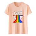 thumbnail image 1 of Blusa informal de manga corta con estampado de cuello redondo para mujer Fridja  ghk2535, 1 of 3