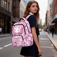 thumbnail image 6 of Jeiento Axolotl School Backpack for Girls 6-8 Pink Cherry Blossom Bookbags Primary School Bags with Zipper Pockets Lightweight Large Capacity Rucksack Knapsack 17 Inch, 6 of 7